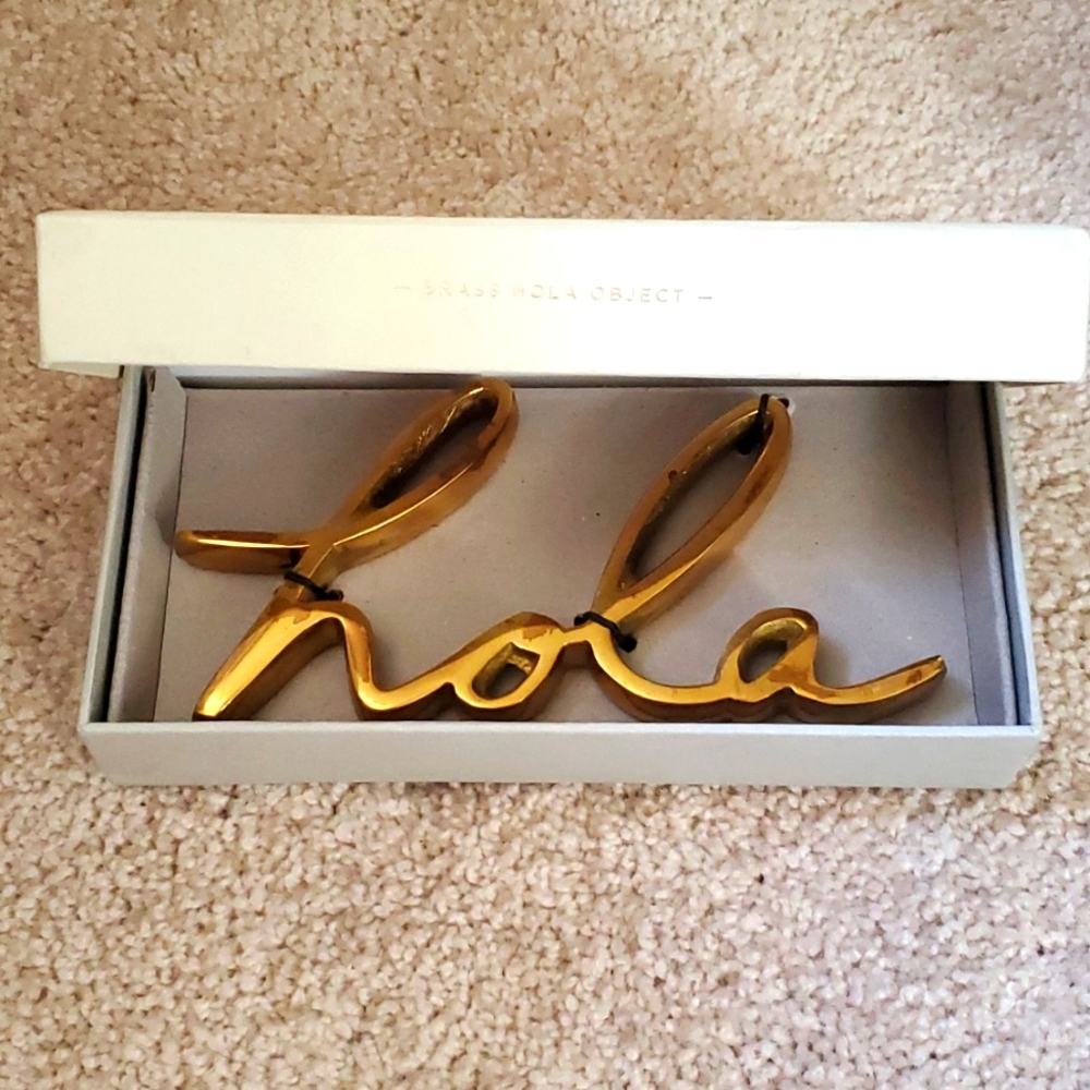Brass "hola" object or desk accessory